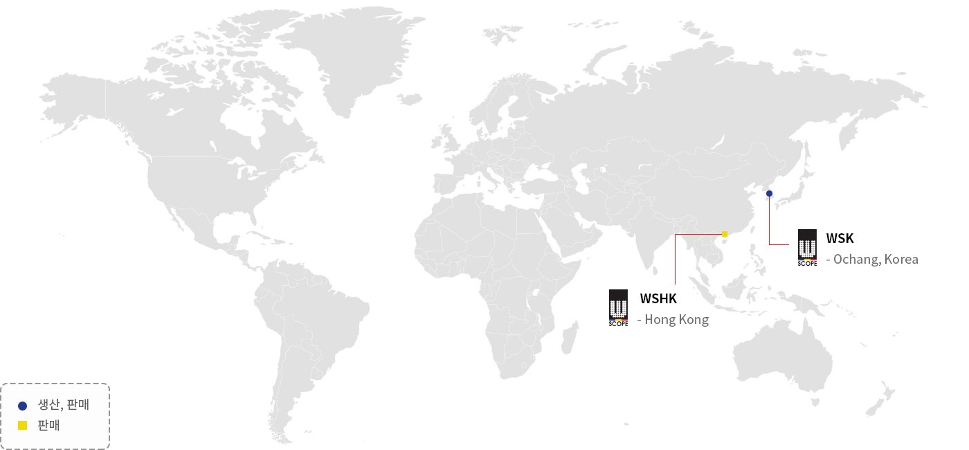 W-SCOPE GROUP 지도, W-SCOPE GROUP MAP